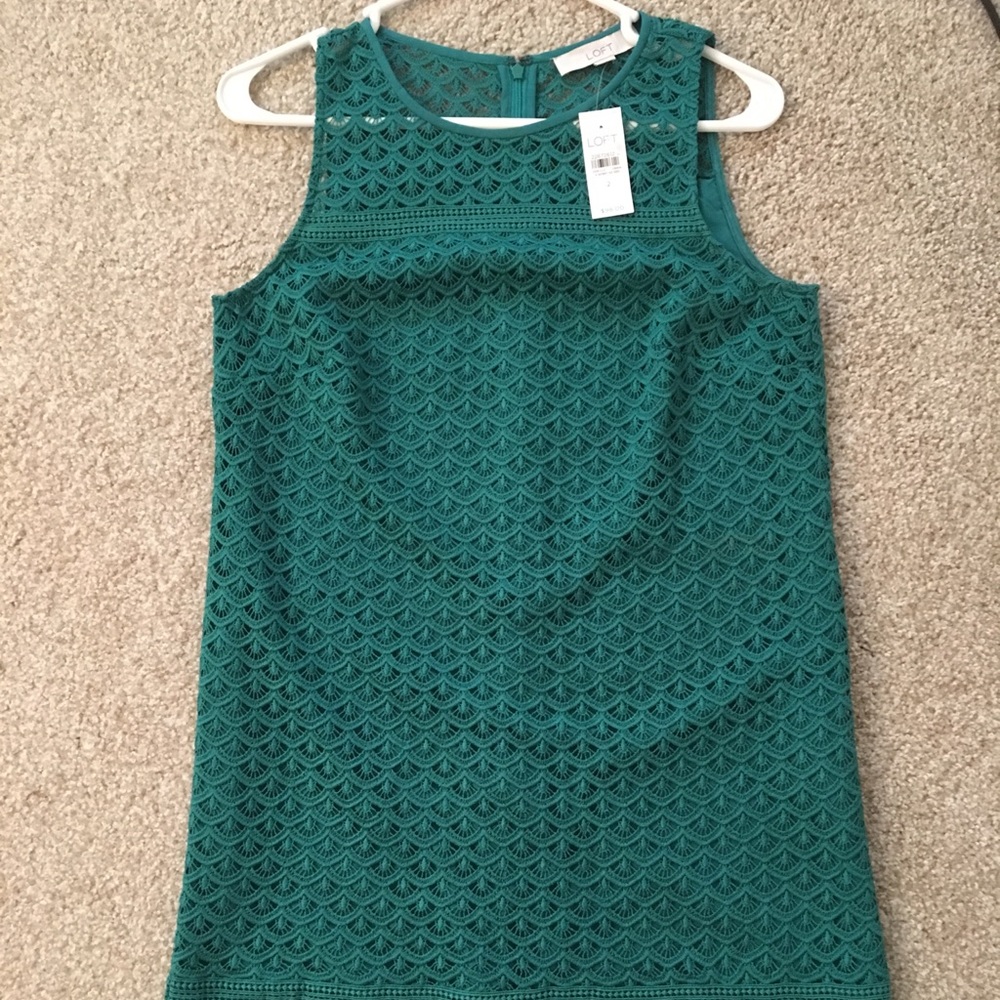 LOFT green lace dress!